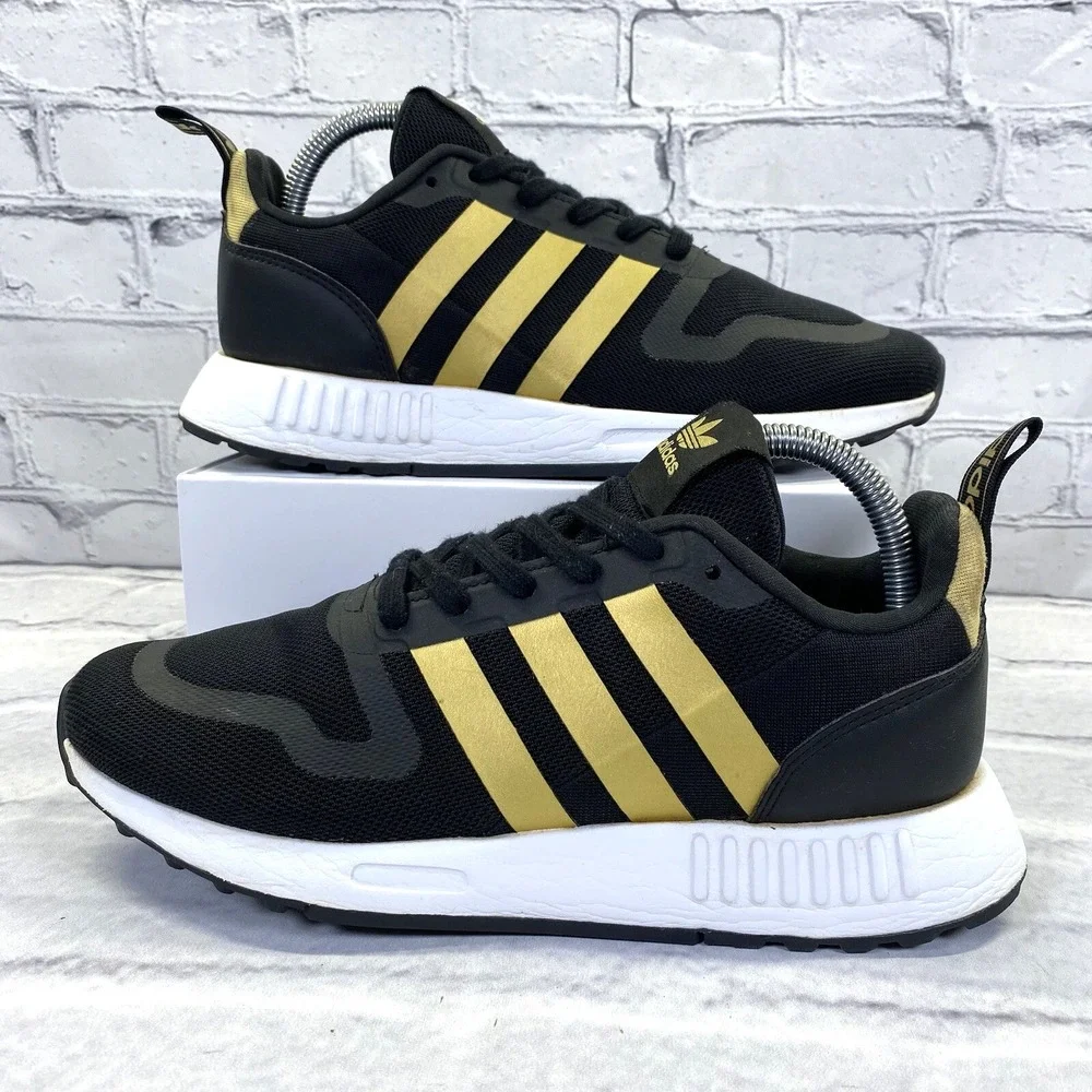 Adidas Originals Multix J Athletic Shoes Men's Size 7 Black Gold Metallic Q47130